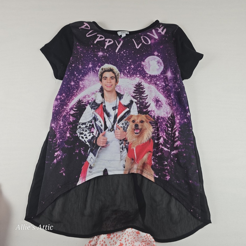 Disney Descendants Carlos Puppy Love Girls Shirt Top Princess Purple L 14/16